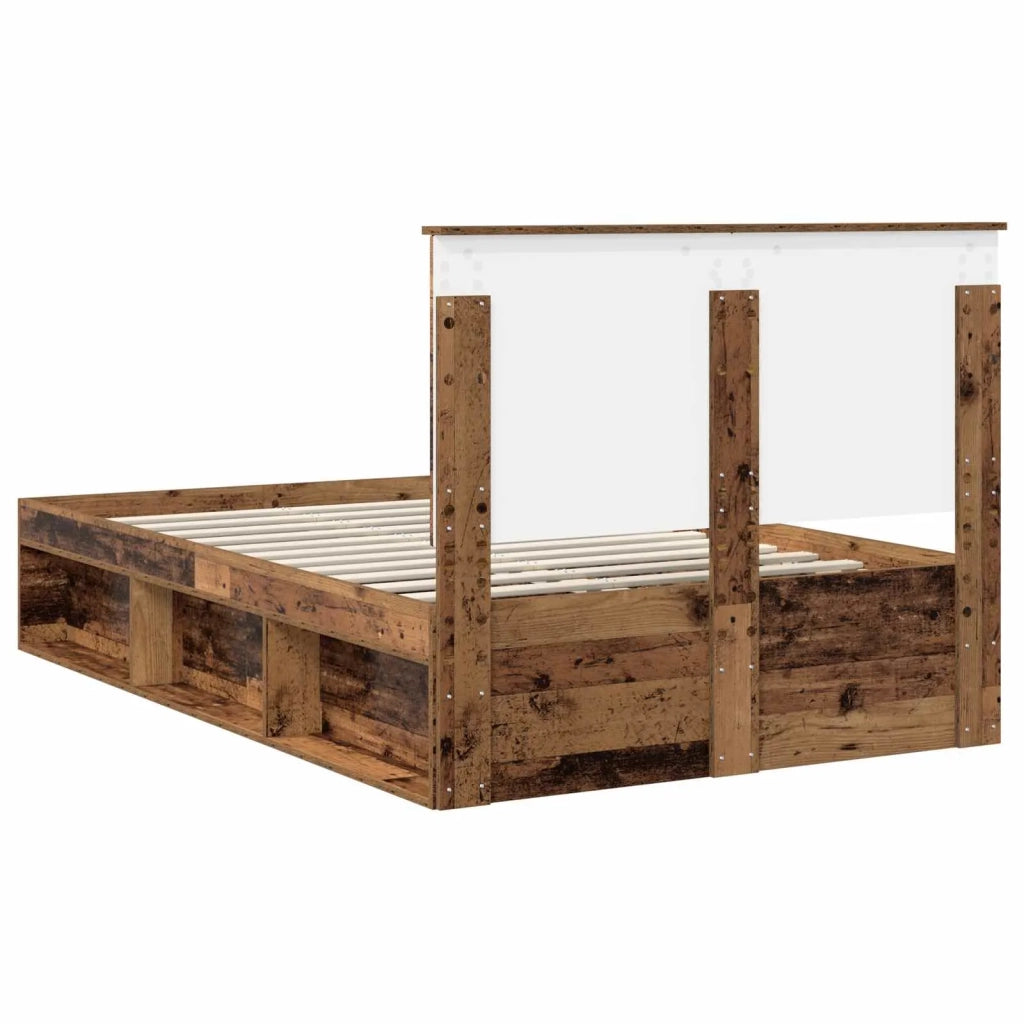 Letto matrimoniale | Letto per adulti | Struttura del letto Legno vecchio 135 x 190 cm Pino massello