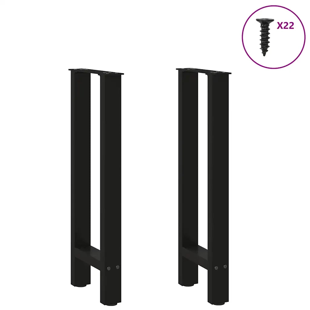 Pieds de table console Noir 2 pièces 38 x (72-73) cm Acier