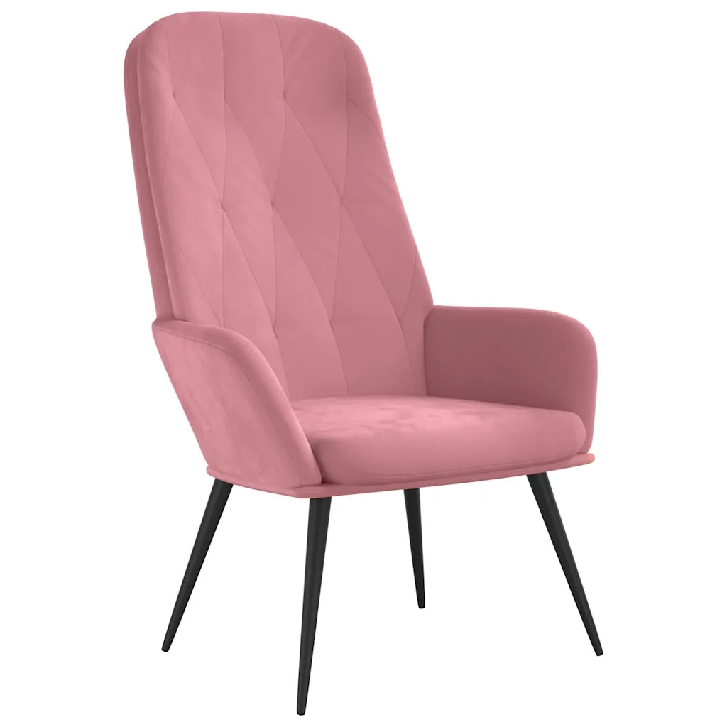 Sedia Relax Rosa in Velluto 341198
