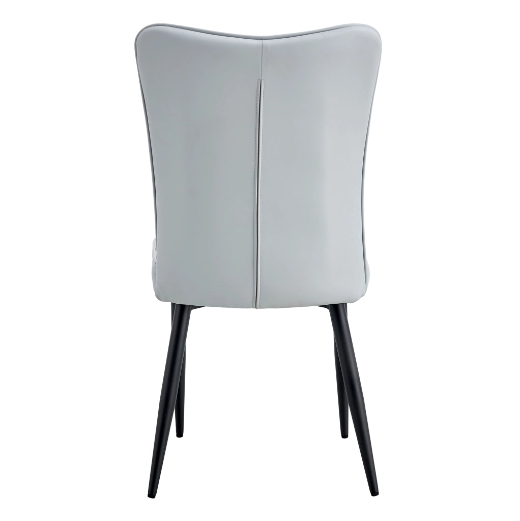 SEDIA da pranzo Set da 2 pezzi in PU grigio chiaro e metallo nero