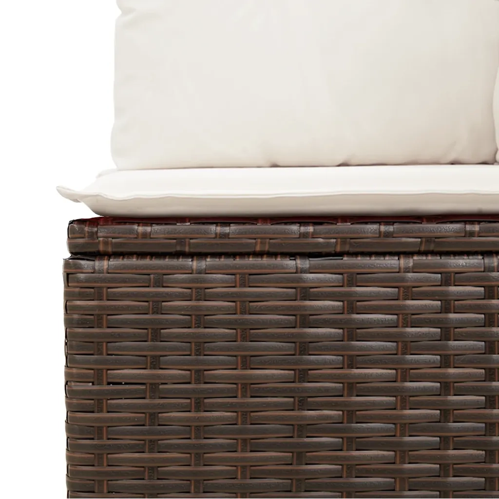 Set Divani da Giardino 7 pz con Cuscini Marrone in Polyrattan 3326654