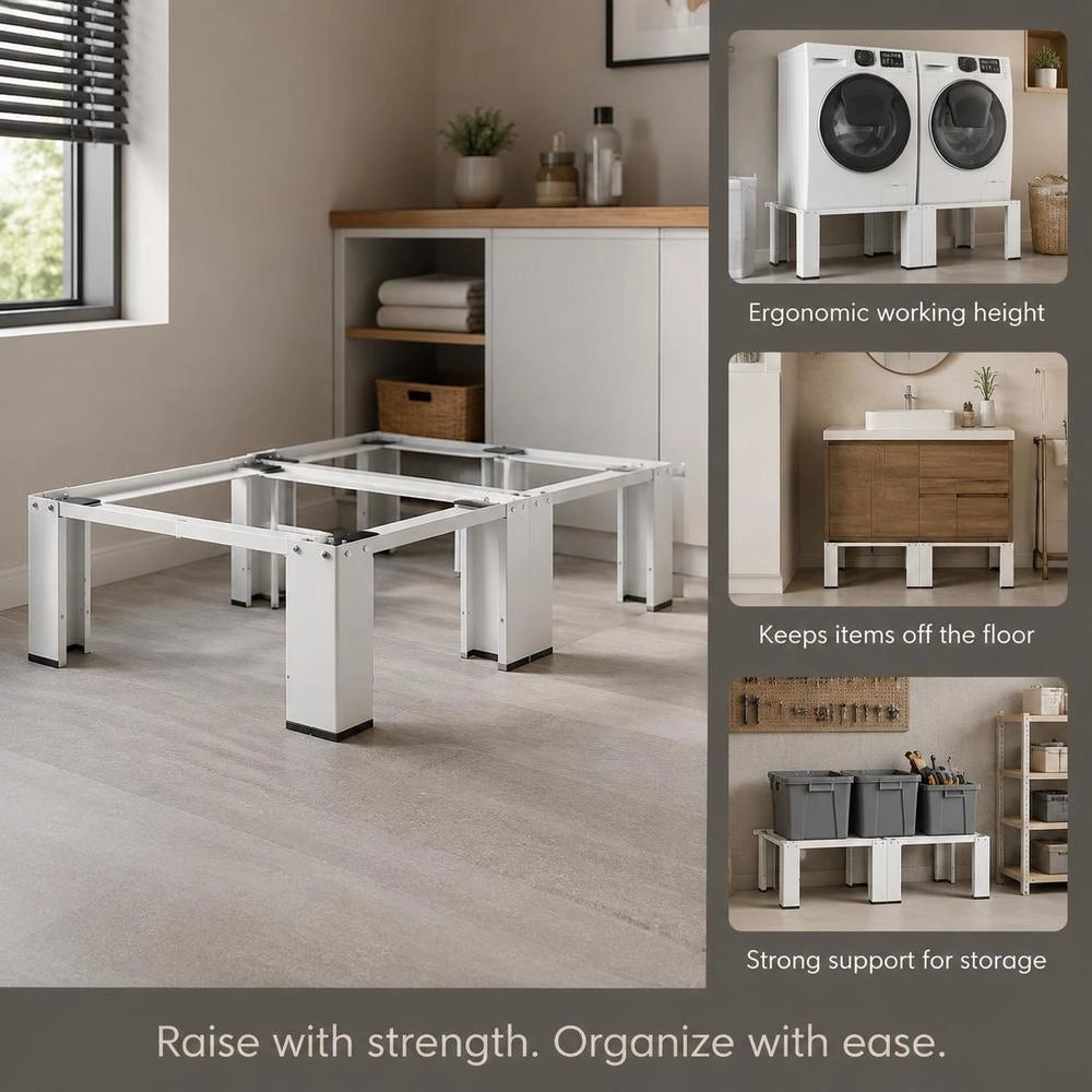 Double Base Unit For Washing Machine And Dryer, White