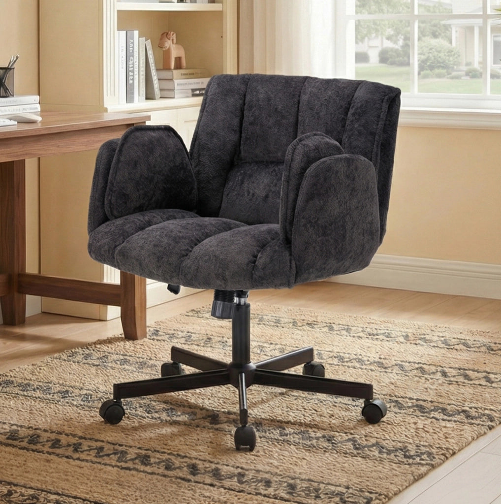 Sedia da ufficio 60x68x86 cm nera – braccioli ribaltabili, 150 kg