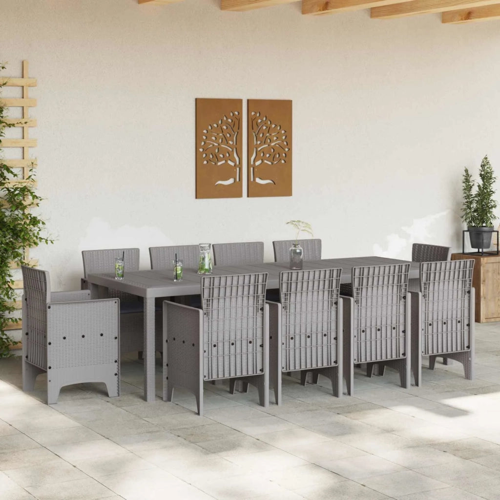 Set da Pranzo per Giardino 11 pcs Grigio chiaro Polipropilene 3378610