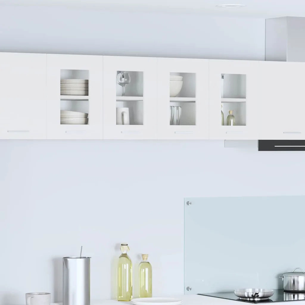 Armoire suspendue 2 pc Blanc Bois d'ingénierie