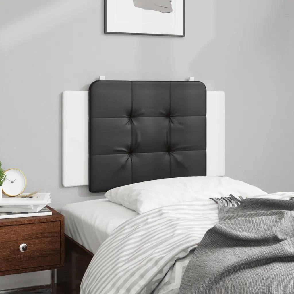 Coussin de tête de lit Zadar noir et blanc 90 cm similicuir