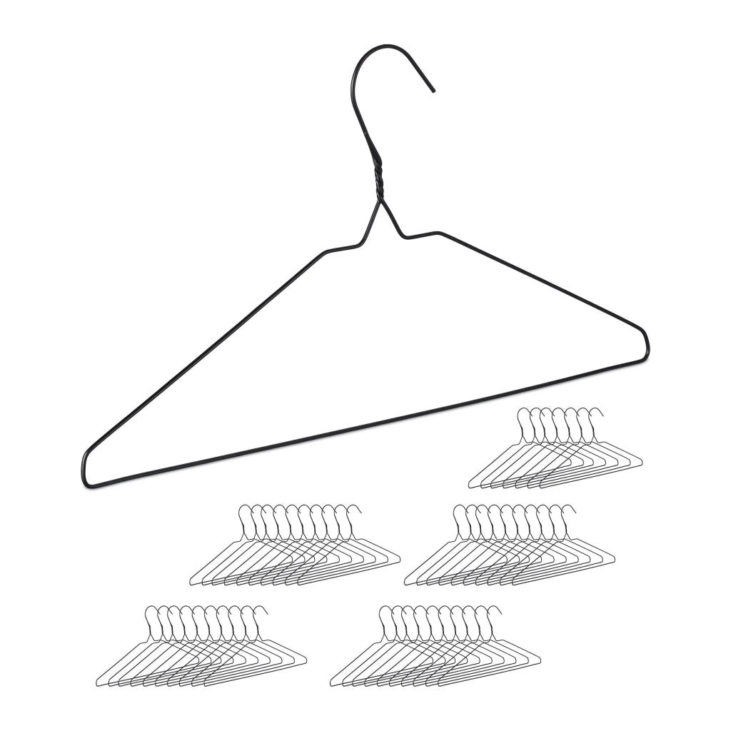 Set di 48 grucce in metallo sottili con barra per pantaloni ottimizzazione dello spazio guardaroba in metallo argentato 13_0015925