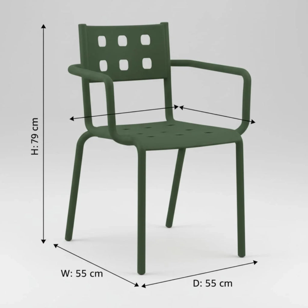SET 4 POLTRONA ZELIA POLIPROPILENE VERDE INGLESE