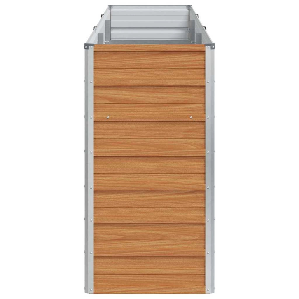 Fioriera rialzata industriale chic 240 x 40 x 77 cm resistente alle intemperie minimalista in acciaio galvanizzato marrone chiaro 02_0059017