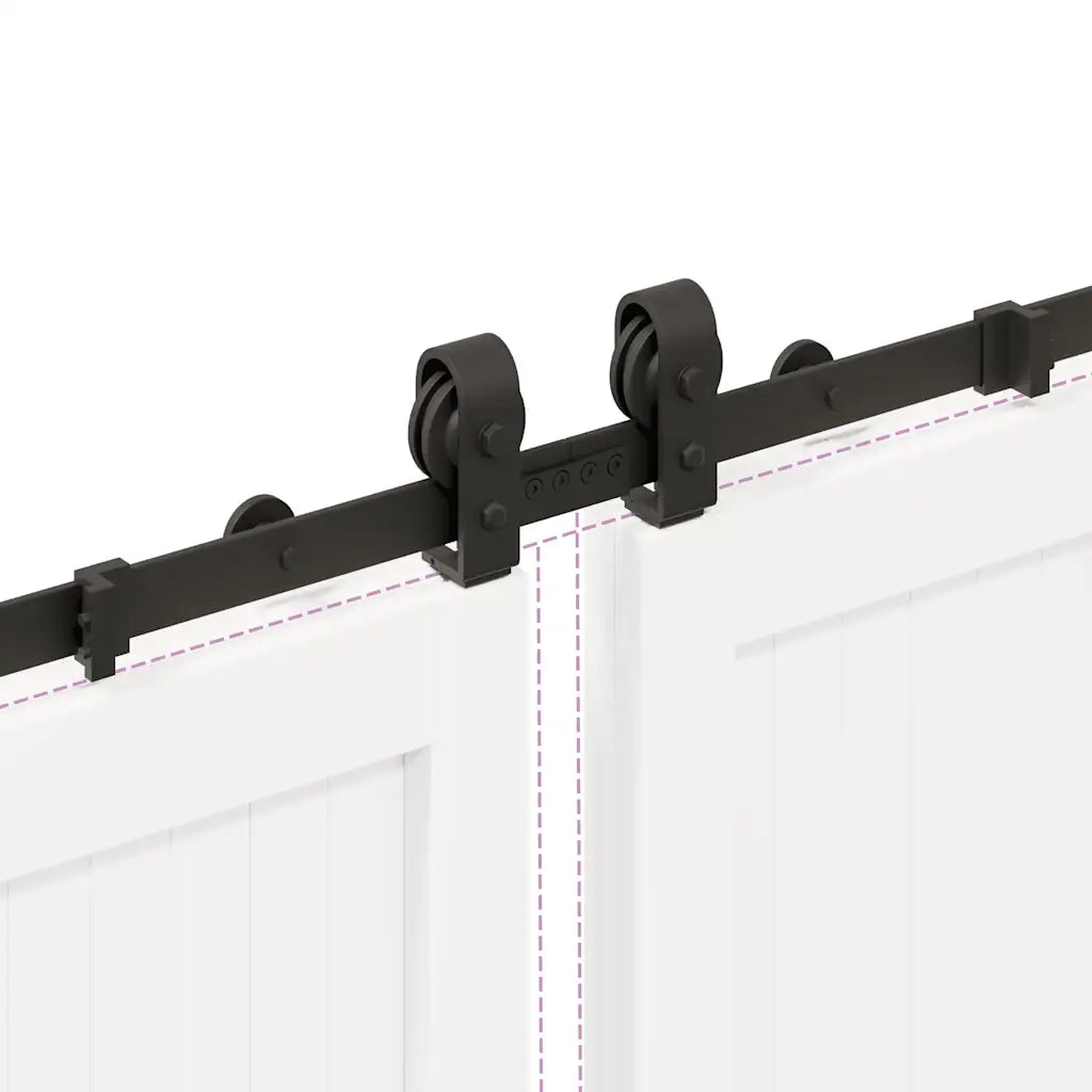 Kit di Binari per Porte Scorrevoli 400 cm Acciaio Nero CFW8338757