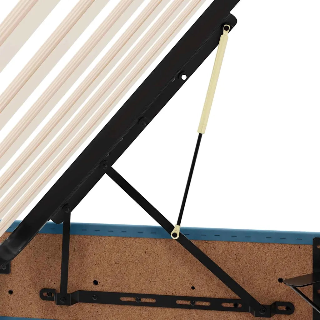 Letto con contenitore e LED Blu Scuro 200 x 200 cm Velluto