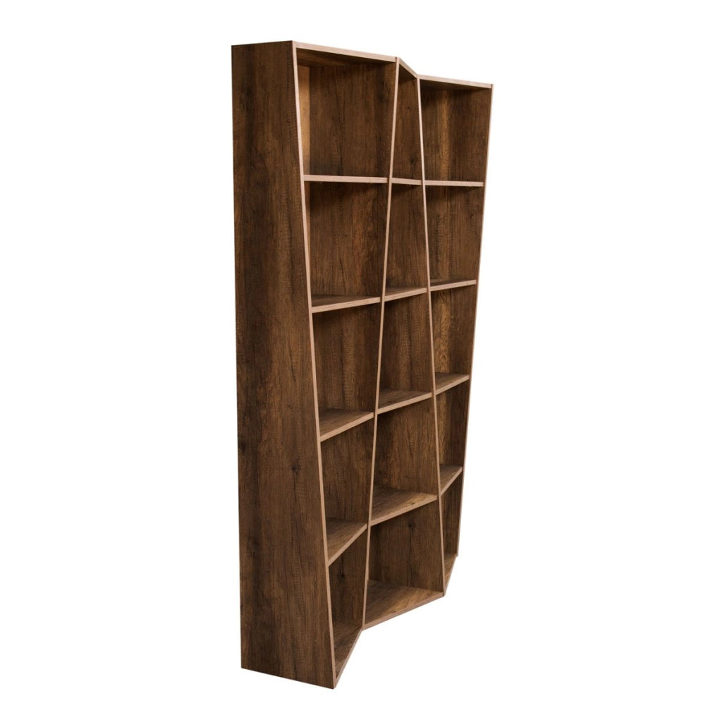 Libreria Moderna 3 Elementi 5 Ripiani Trek Noce