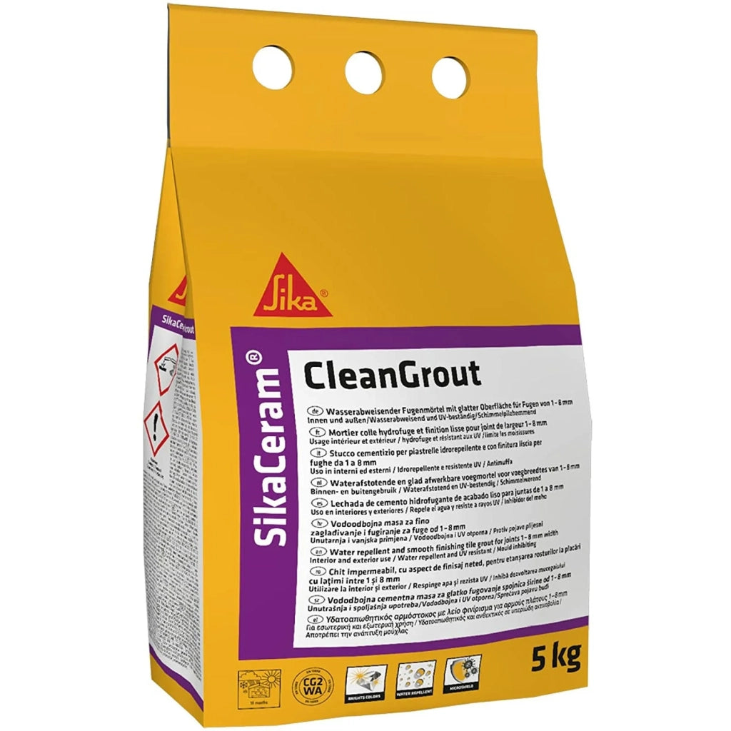 Sikaceram Cleangrout Stucco Cementizio Per Fughe A Pavimento E A Parete Da 1 A 8 Mm, Kg. 5 - Antracite (04) Kg.5