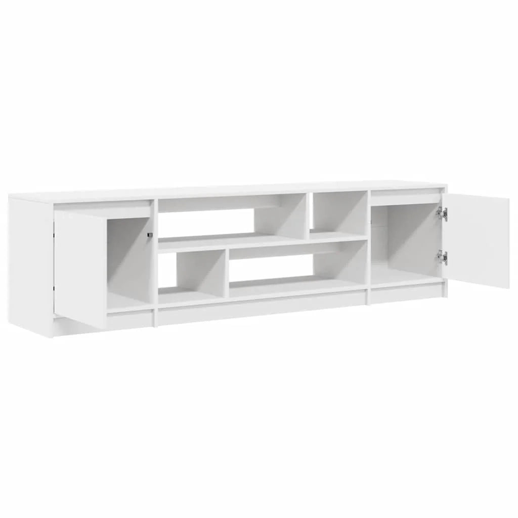 Mobile porta TV contemporaneo con ampio spazio di archiviazione soggiorno 188,5 x 41 x 50 cm in legno ingegnerizzato bianco 02_0055826