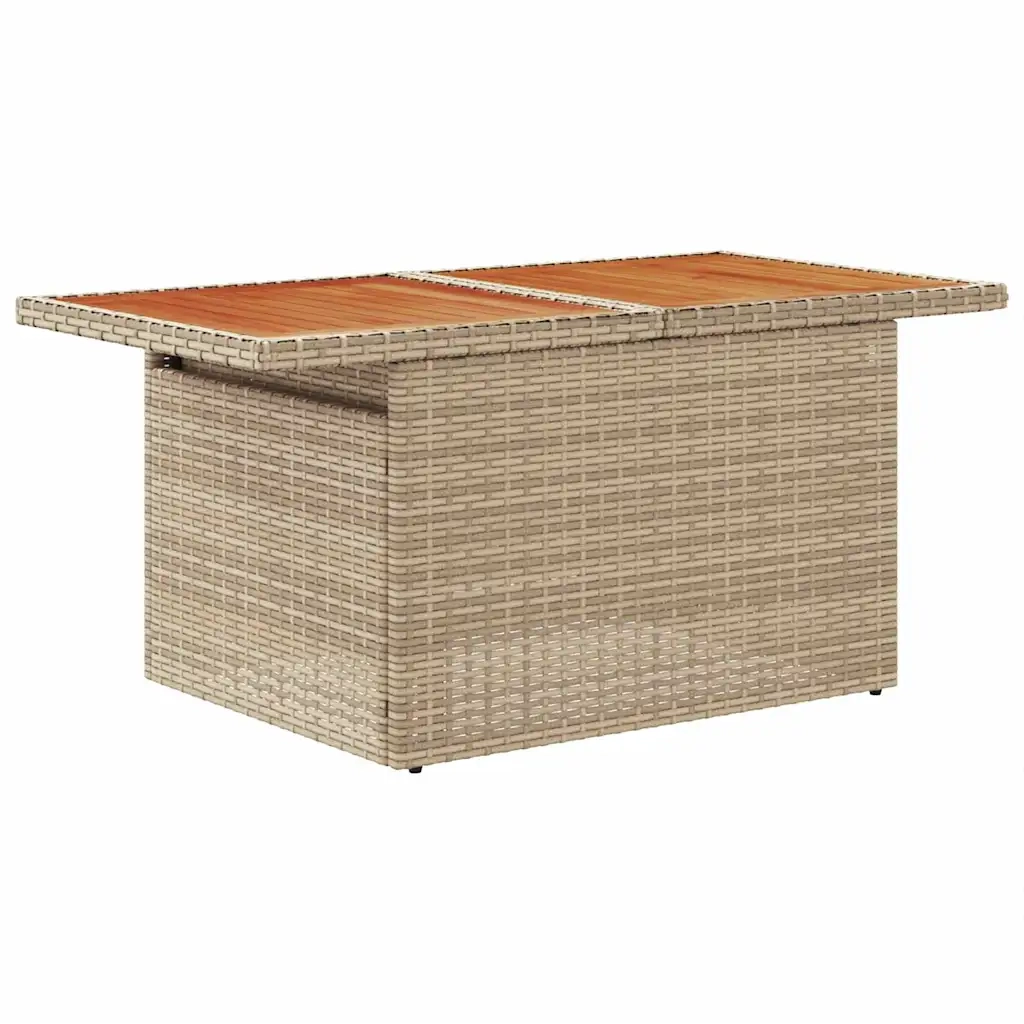 Set Divano da Giardino 7 pcs Beige Poly Rattan