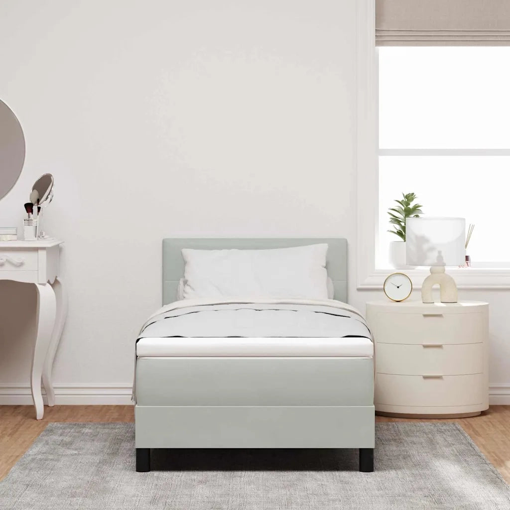 Letto a Sorgente LED con led Grigio chiaro 80 x 200 cm Velluto