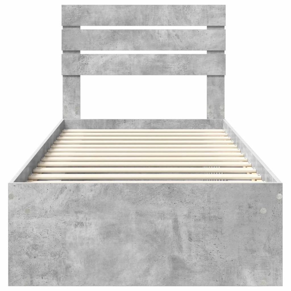 Letto singolo | Letto per adulti | Struttura del letto Grigio Concret¨¨ 75 x 190 cm Pino massello
