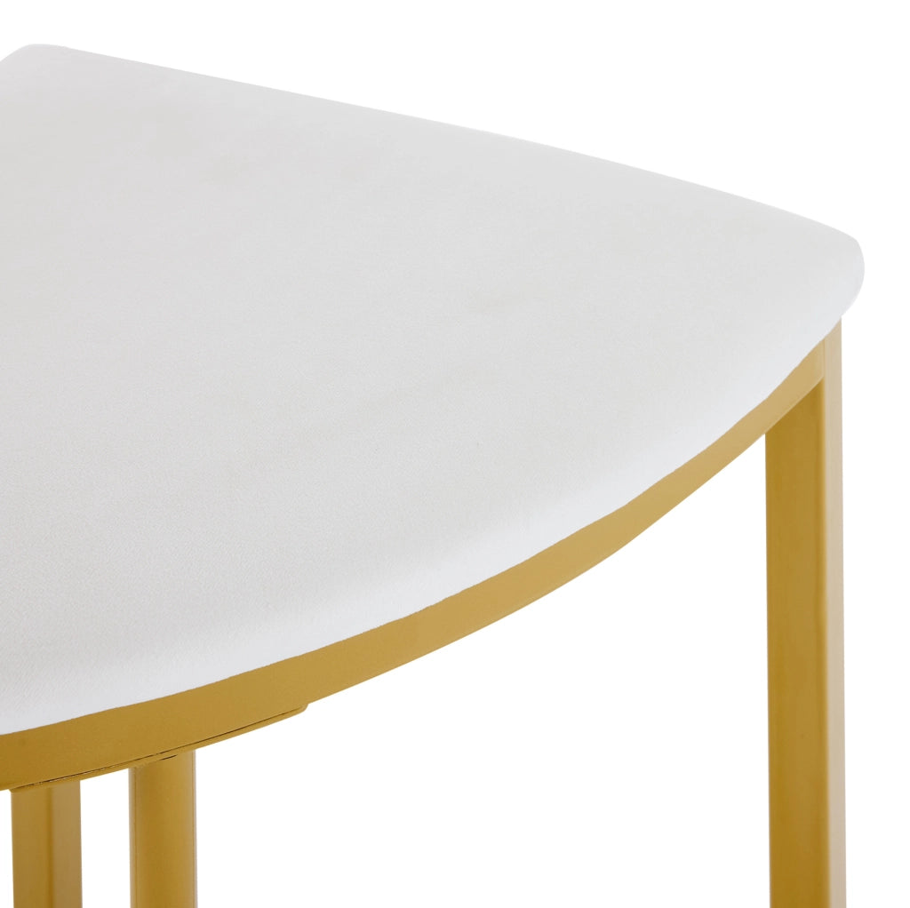 TAVOLO da pranzo rotondo 80 cm MDF bianco e oro Set da 5 pezzi