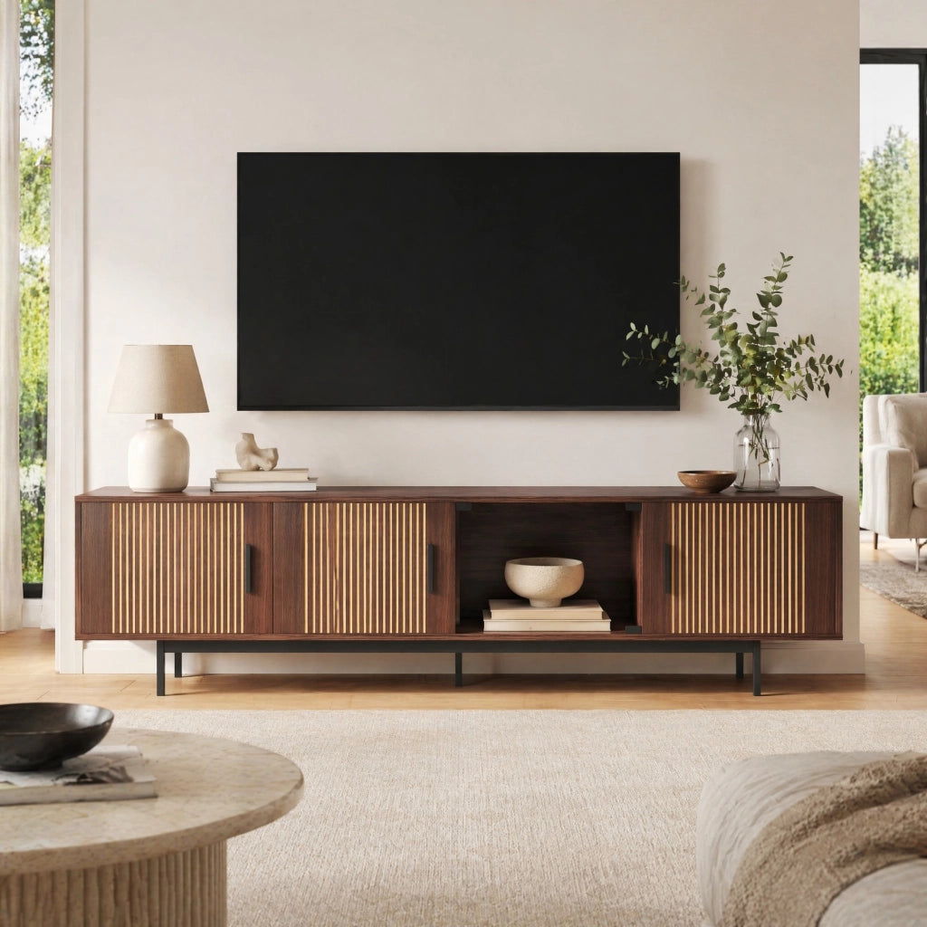 Mobile TV moderno con LED, Bluetooth e app, 200 cm