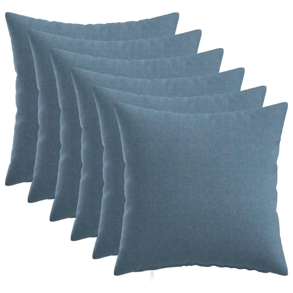 Federa 6 pz HEERLEN Blu jeans 50 x 50 cm Tessuto 910778