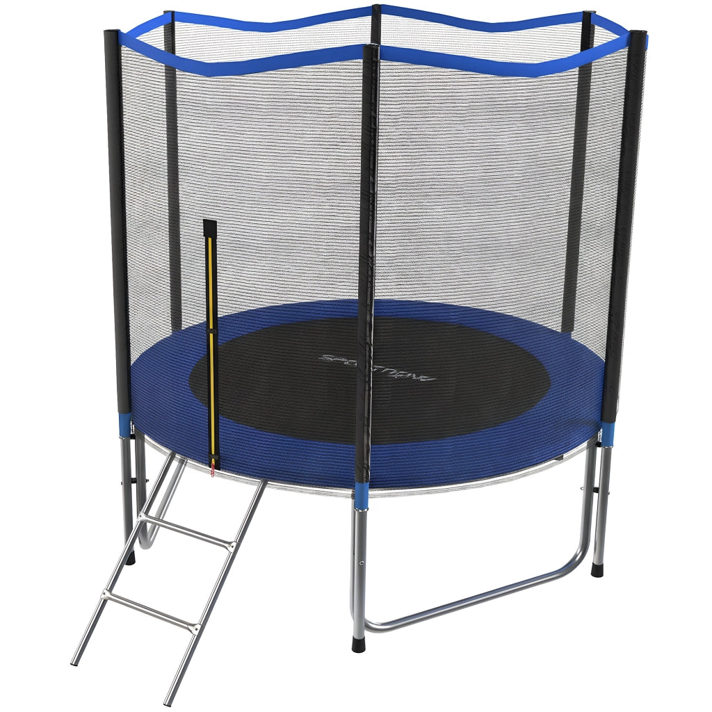 Trampolino Esterno per Bambini con Rete di Sicurezza e Scala ¨C Minimal ¨C ?305 cm Blu
