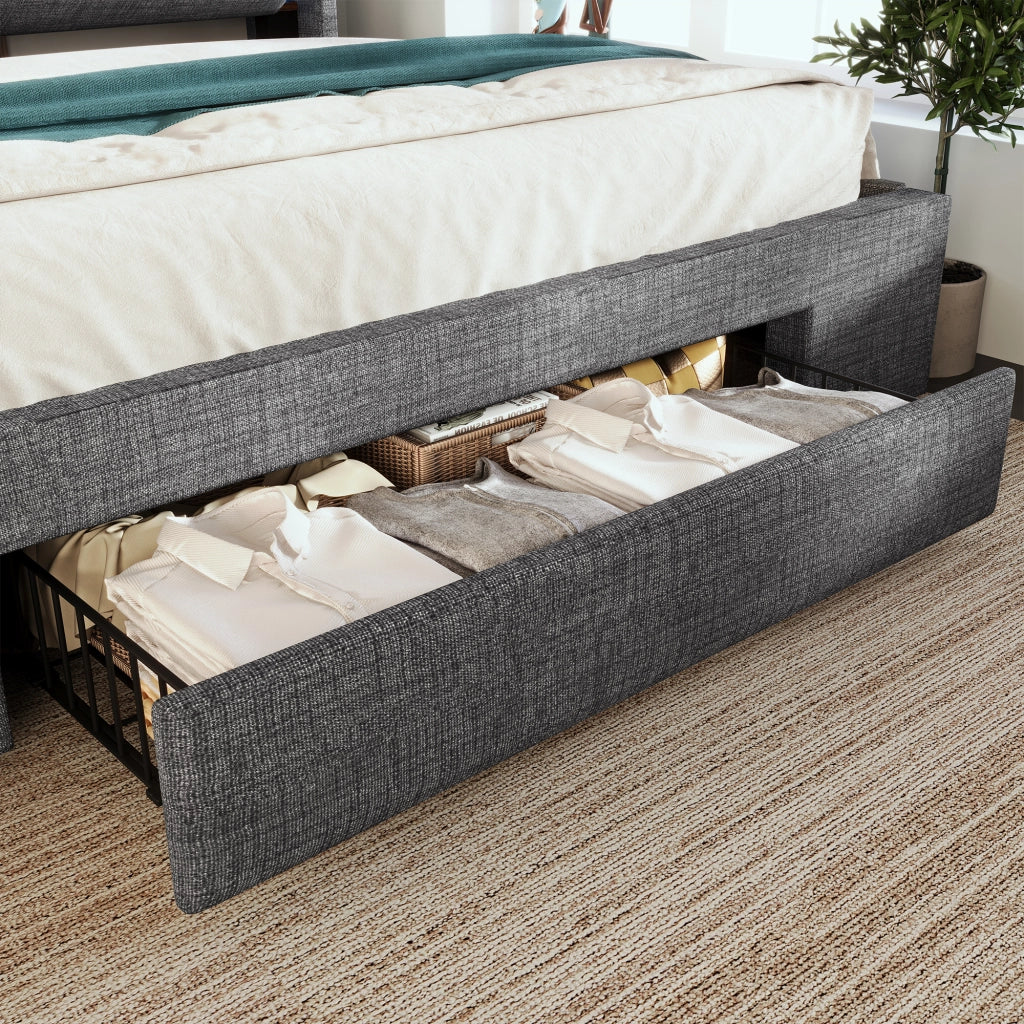 Letto imbottito 160x200 con materasso e contenitore idraulico