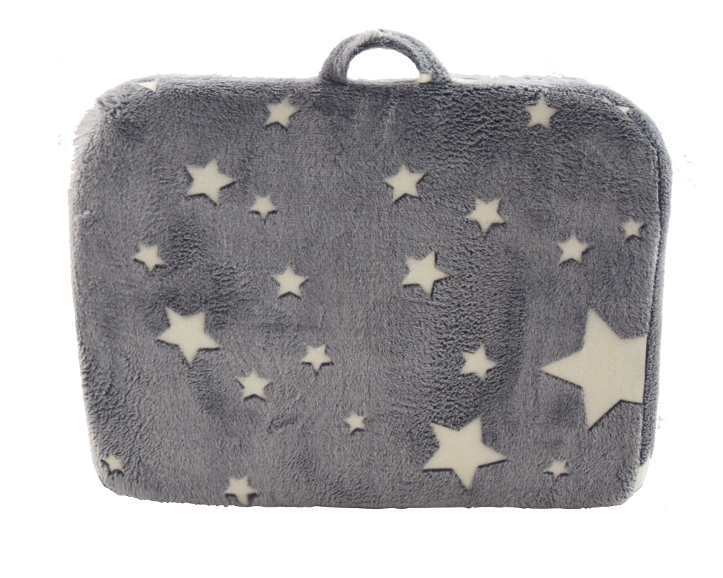 Divano per cameretta con braccioli e sfoderabile in tessuto grigio stelle × 41 × 32 × 17 cm