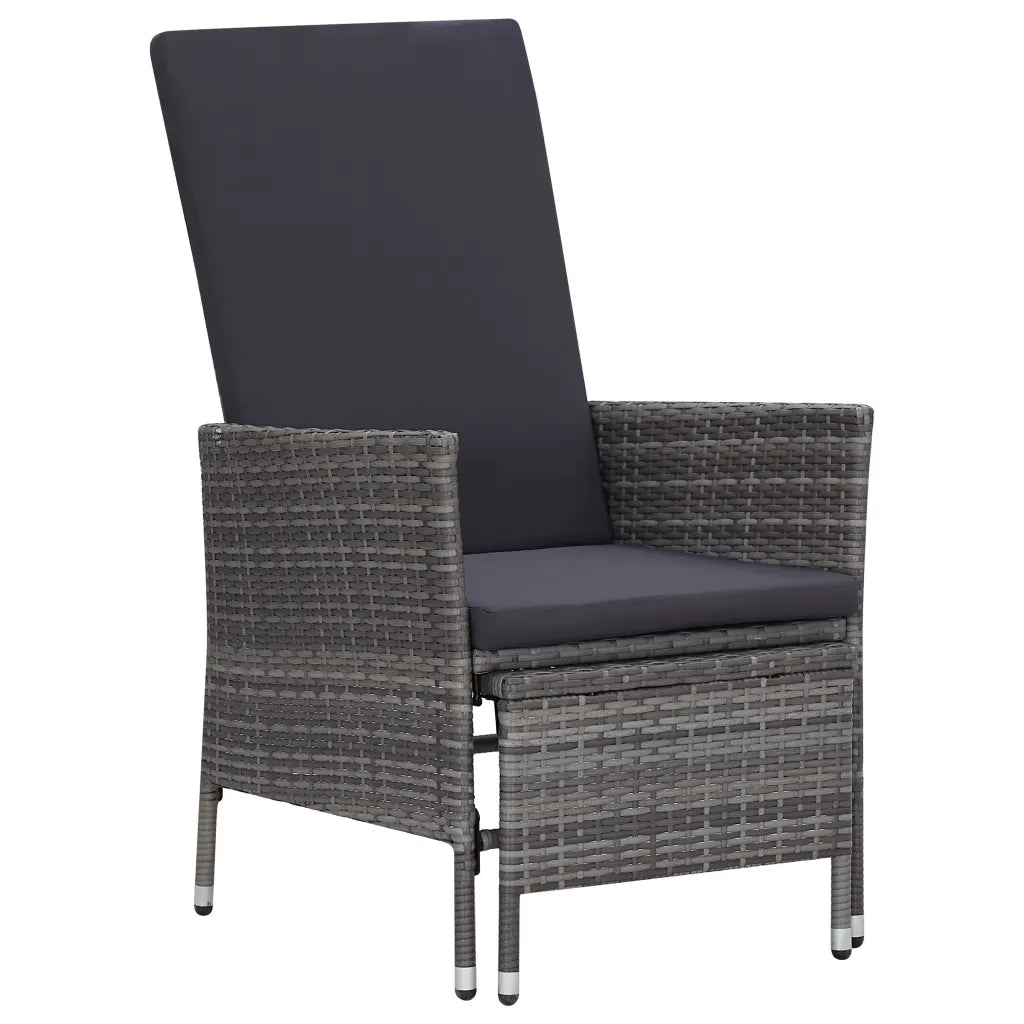 Set Divani da Giardino 3 pz con Cuscini-Sofa da giardino in Polyrattan Grigio 529526