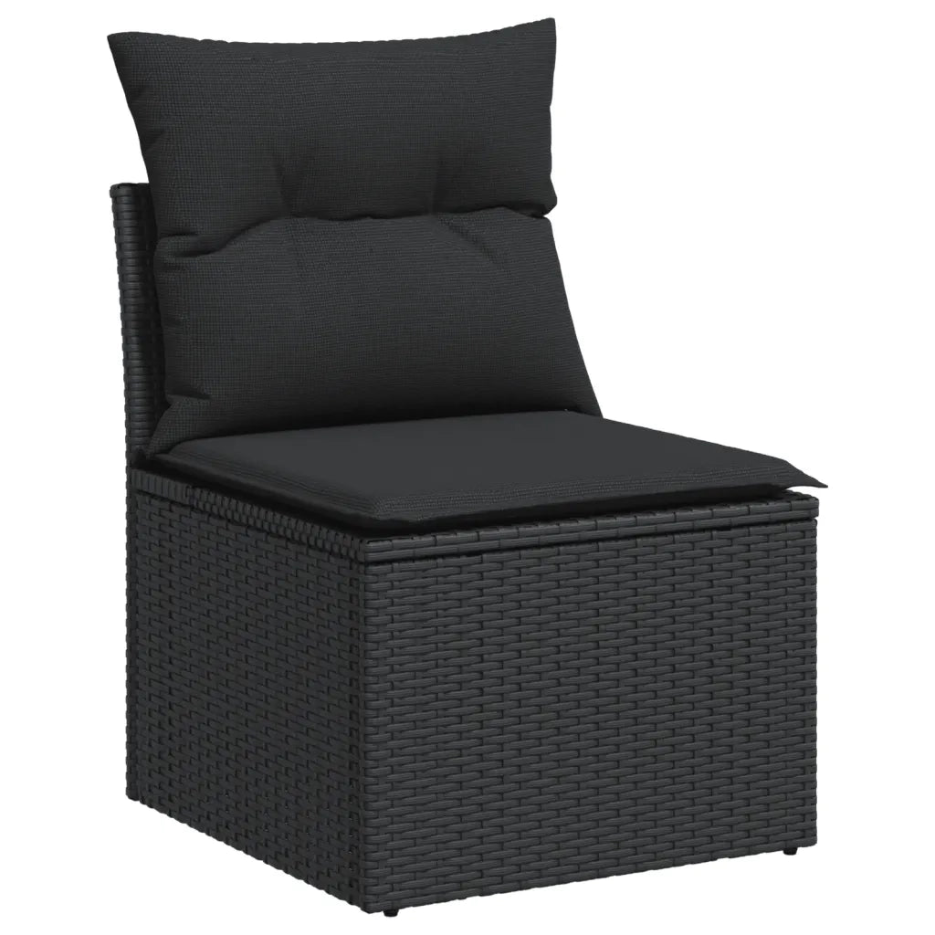Set Divani da Giardino con Cuscini 7pz Nero Polyrattan 3226979