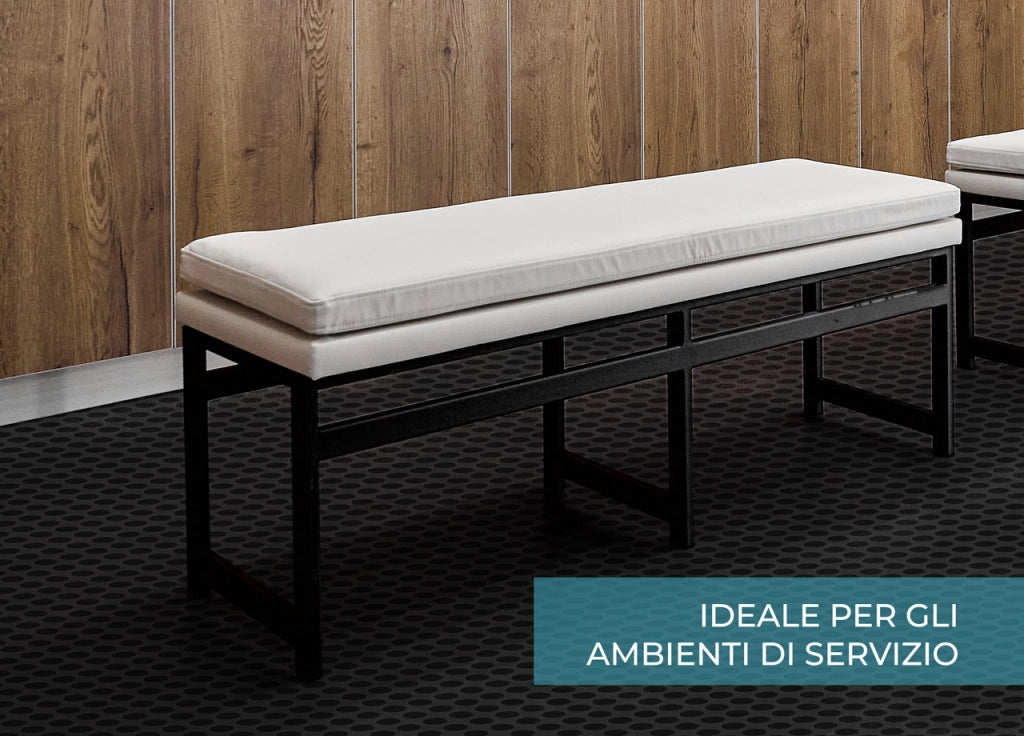 Tappeto Rivestimento Pavimento Gommato PVC Con Bolle Colore Nero Bollato - 100x300 - Floor Nero