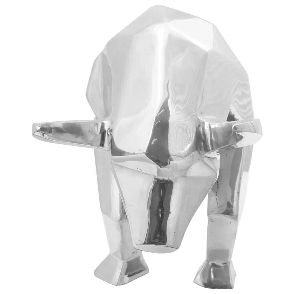 Scultura di toro Argento 74 x 23 x 30 cm Alluminio CFW5966679