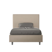 BS COM Letto una piazza e mezza senza rete imbottito 120x200 similpelle tortora