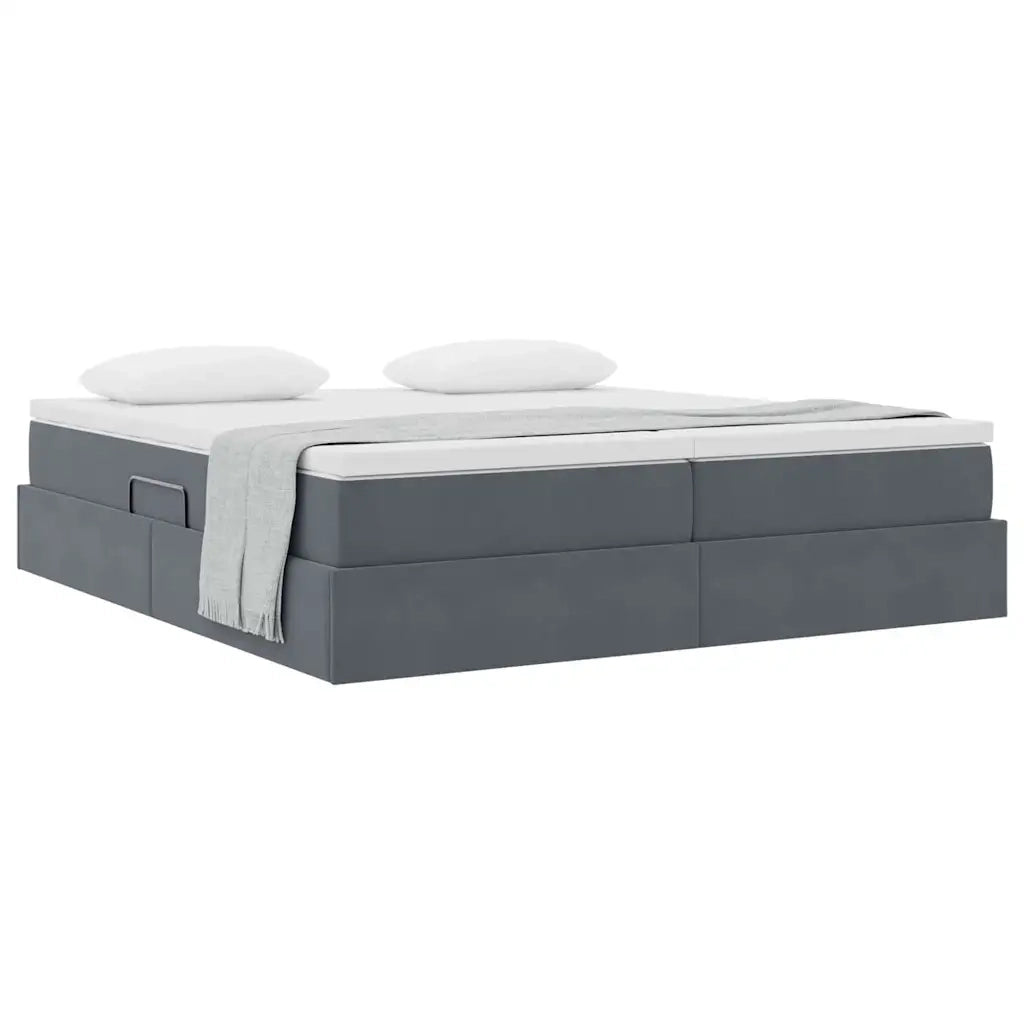 Letto con contenitore e materasso Grigio scuro 180 x 200 cm 3370362
