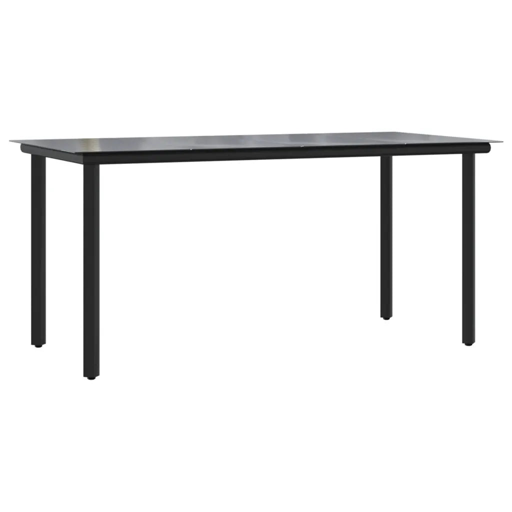 Set da Pranzo da Giardino 5 pz Nero con Cuscini in Polyrattan 3213402