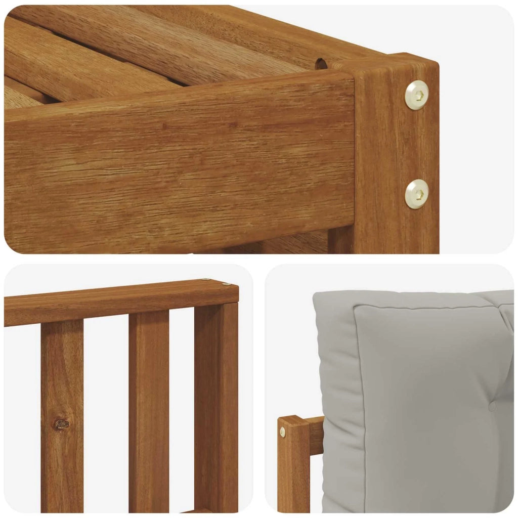 Set di divani da esterno 7 pz Grigio Naturale e Chiaro 3373811