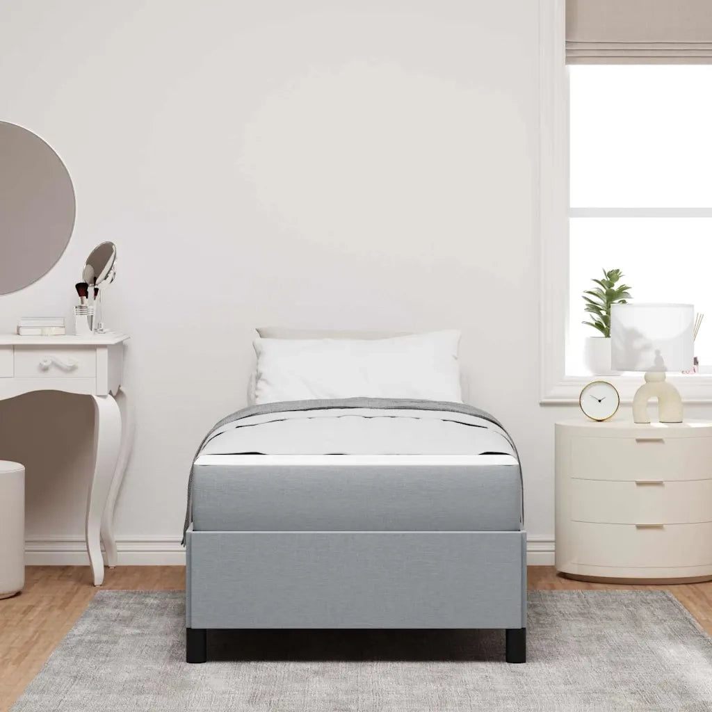 Letto a molle Grigio chiaro 80 x 200 cm Tessuto