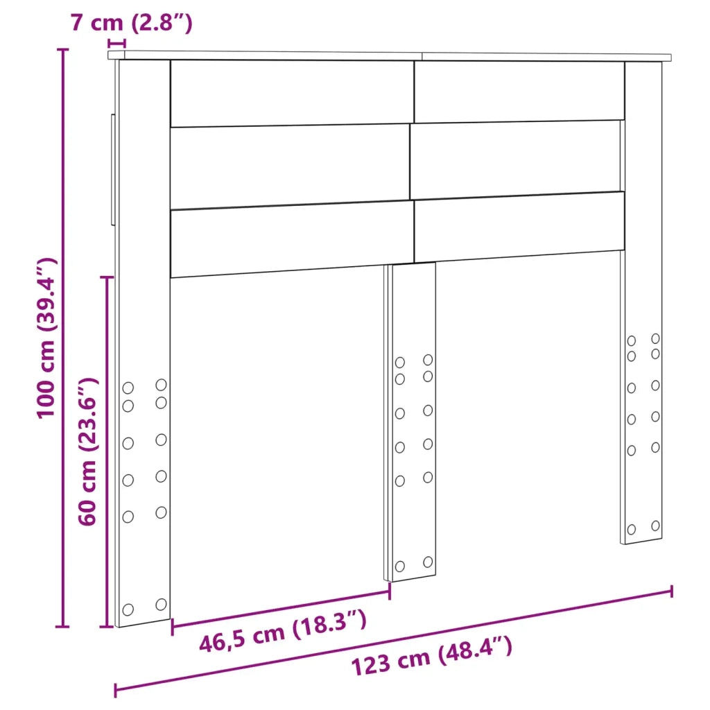 Testiera | Testata Grigio Sonoma Legno multistrato