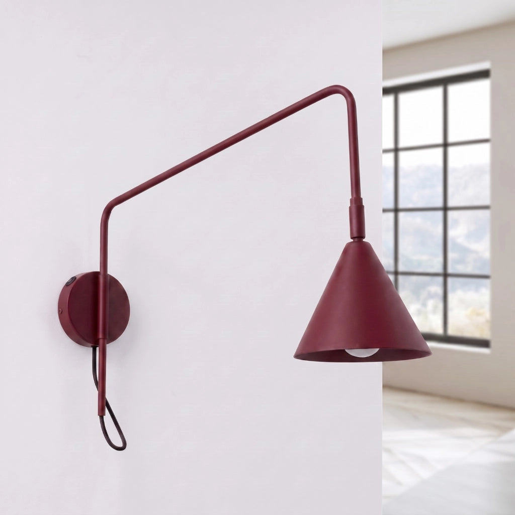 Applique NOX 1 bordeaux con interruttore