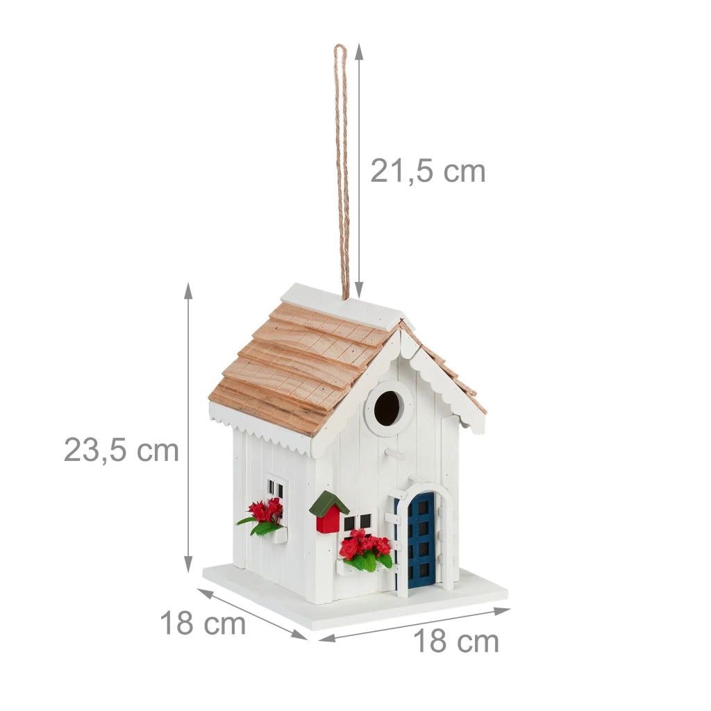 Casetta per uccelli decorativa rustica design country 20 x 15 x 10 cm per giardino balcone terrazzo in legno naturale 13_0013640