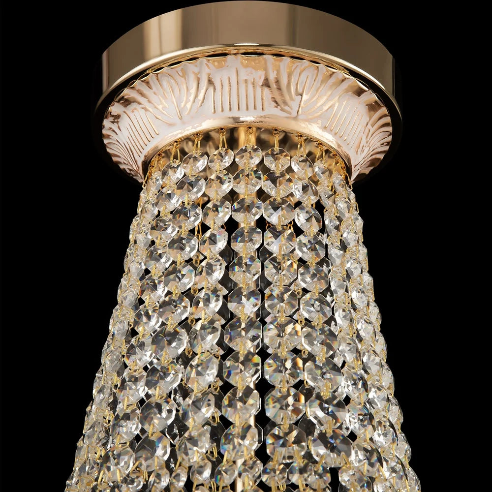 Lampadaro Contemporaneo Bella Metallo Oro 8 Luci Diffusori Metallo