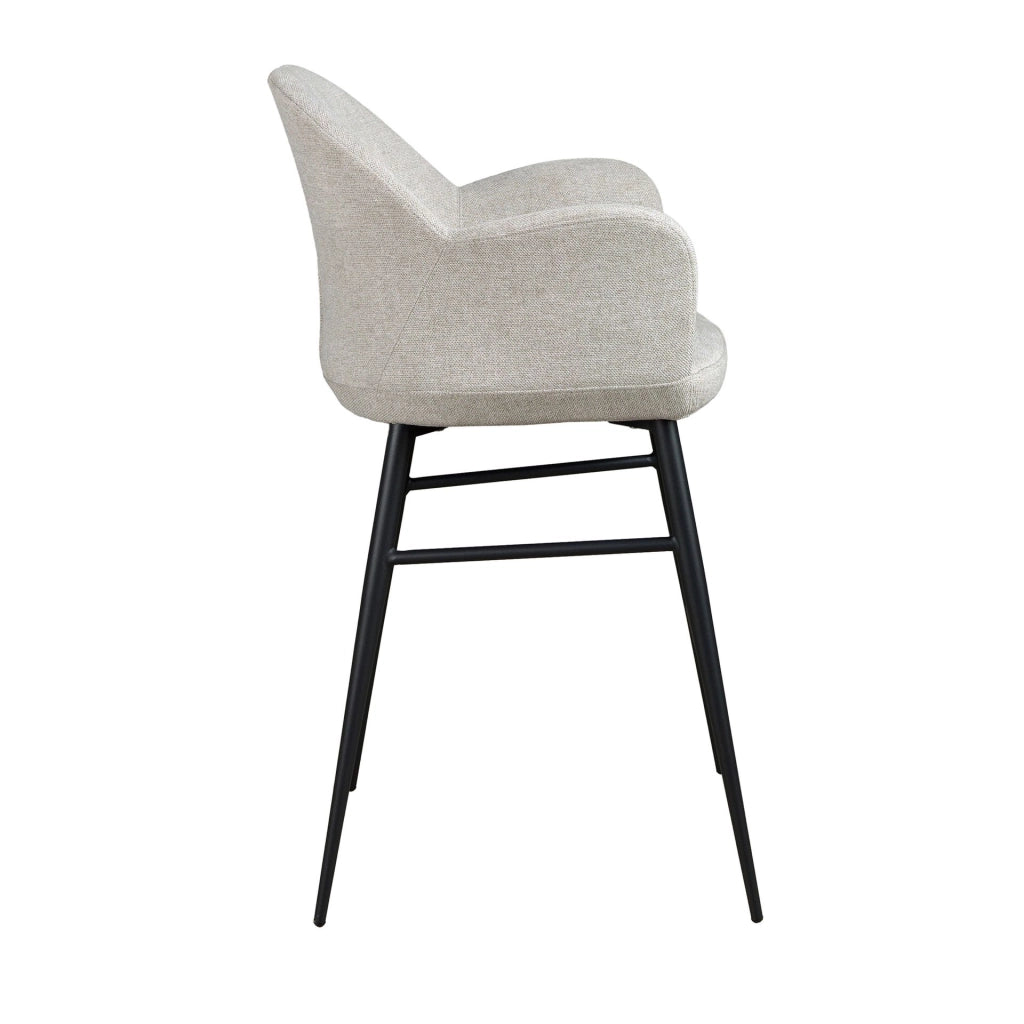 Sgabello in tessuto grigio chiaro