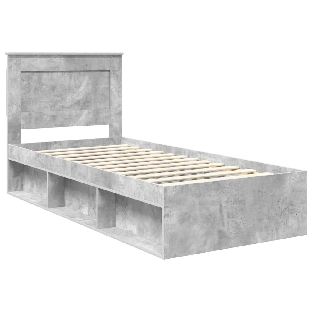 Letto singolo | Letto per adulti | Struttura del letto Grigio Concret¨¨ 100 x 200 cm Pino massello
