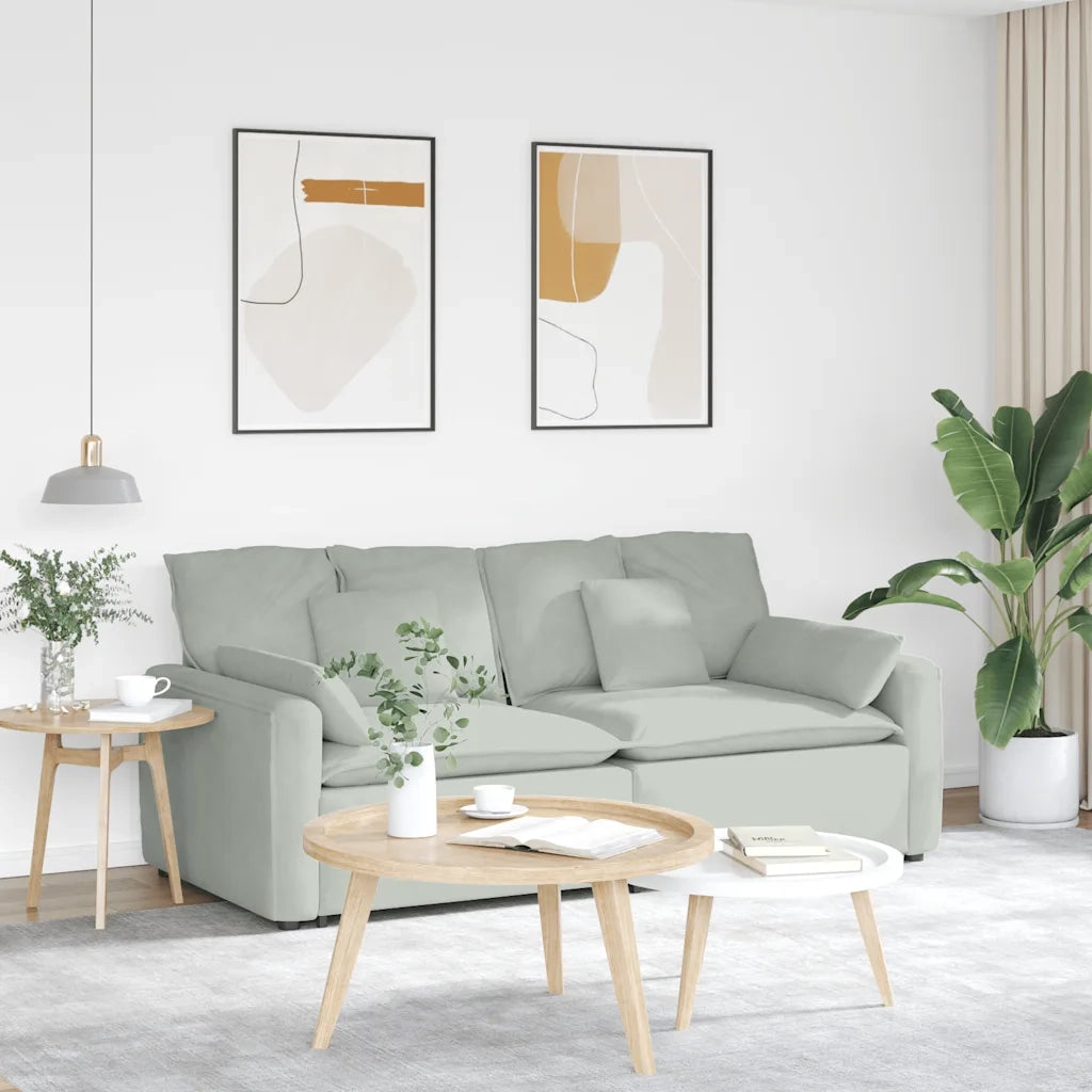 Divano Modulare con Cuscini Grigio Chiaro 3321129