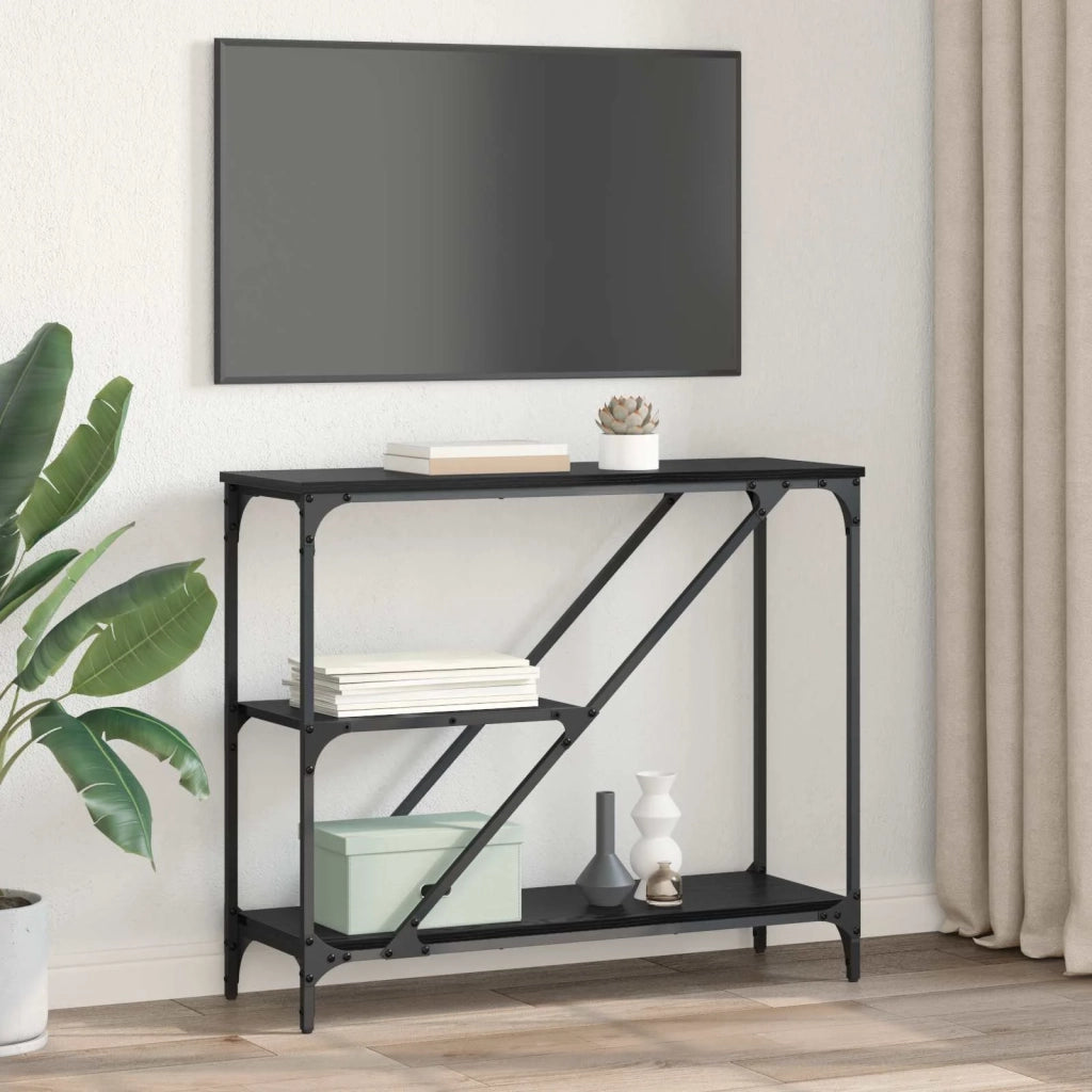 Table console Chêne noir 88,5 x 30 x 75 cm Bois d'ingénierie