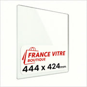 444 x 424 x 4 mm - Vetro per stufa a legna - vetro camino di ricambio - vetro per caminetto resistente al fuoco - France Vitre