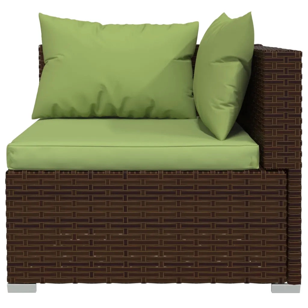 Set Divani da Giardino 8 pz con Cuscini in Polyrattan Marrone 3101964