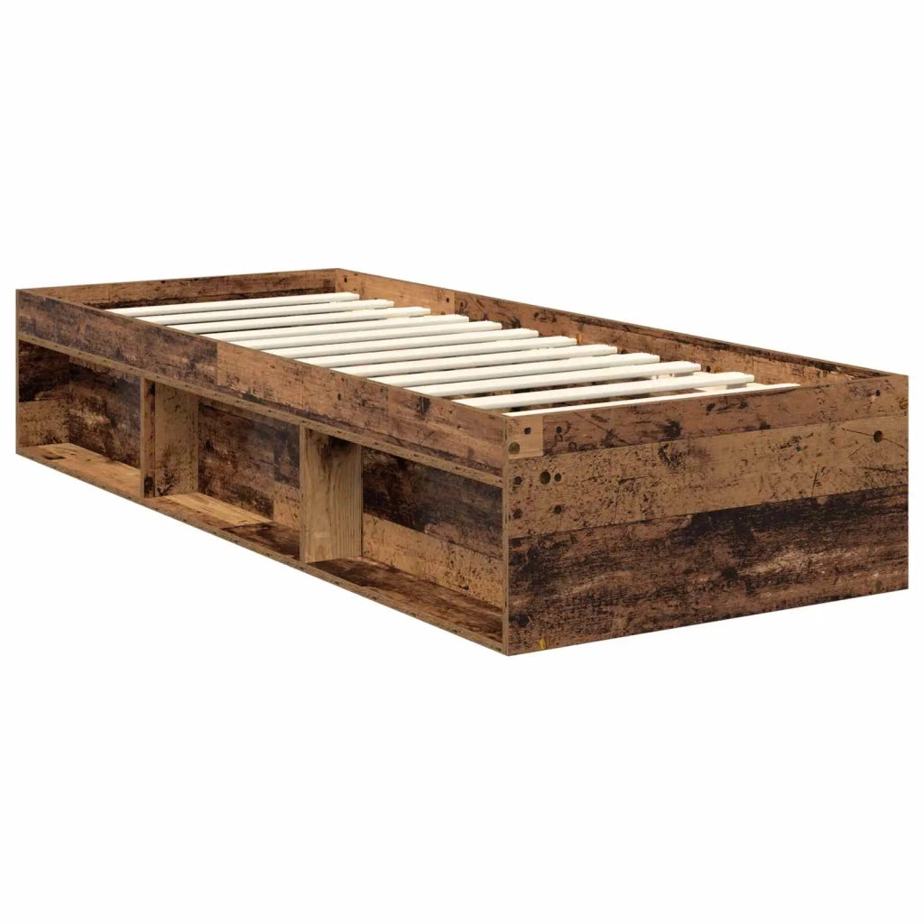 Letto singolo | Letto per adulti | Struttura del letto Legno vecchio 75 x 190 cm Pino massello
