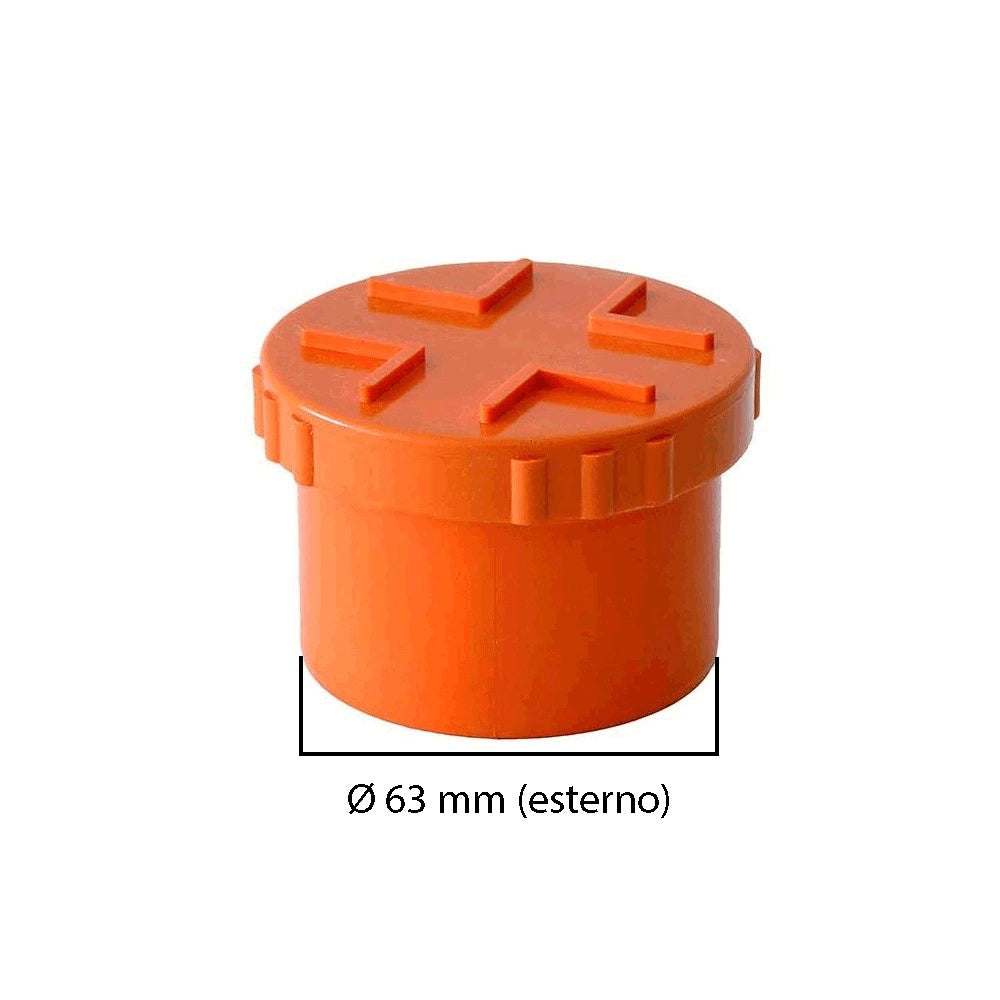 Tappo a vite in pvc : Colore - Arancio, Diametro - 63