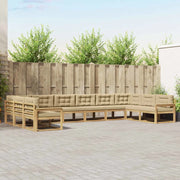 Set di divani da esterno 10 pz Bianco e Beige 3387097
