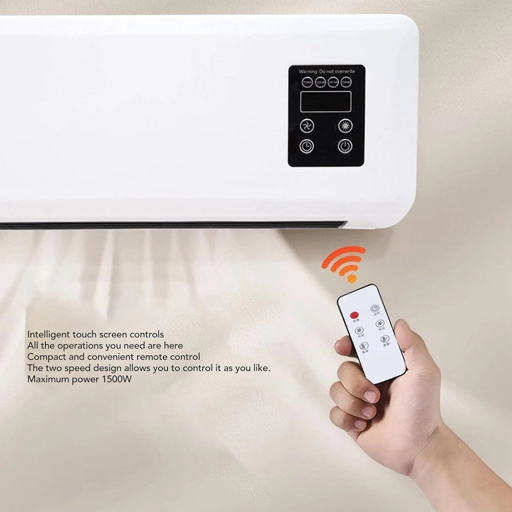 Trade Shop - Riscaldatore Parete Elettrico Scaldabagno 1500w Termostato Regolabile Telecomando -